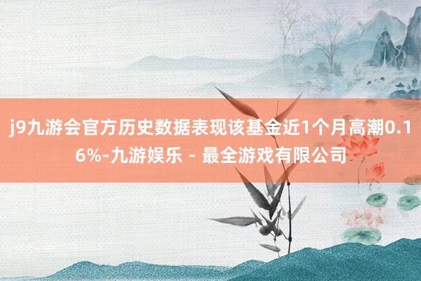 j9九游会官方历史数据表现该基金近1个月高潮0.16%-九游娱乐 - 最全游戏有限公司